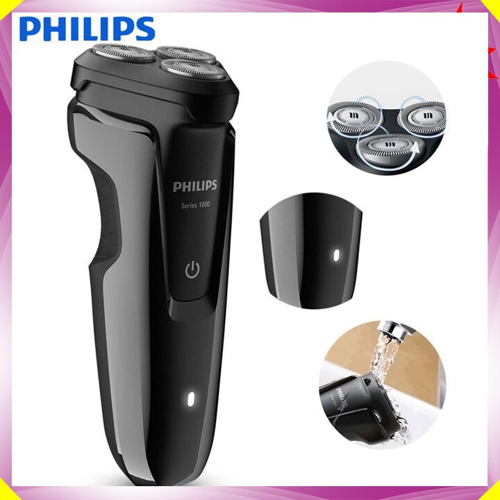 Máy cạo râu 3 lưỡi tự mài cao cấp thương hiệu Philips S1010 - Hàng Nhập Khẩu Chính Hãng