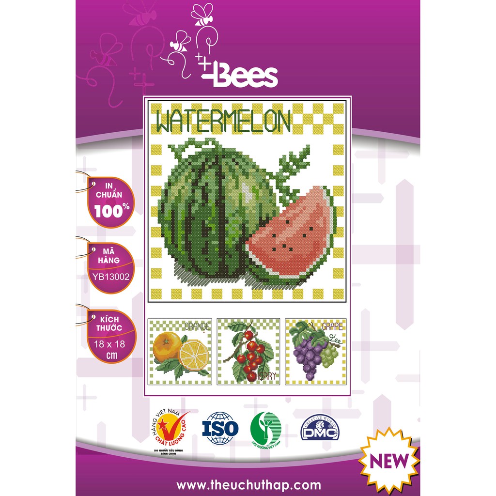 Mẫu thêu chữ thập củ quả nhỏ xinh
