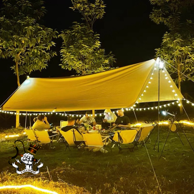 Đèn LED trang trí dây bóng tròn vàng ấm không nháy dùng pin tiện lợi, dùng đi du lịch cắm trại dã ngoại tiện lợi-DCP7
