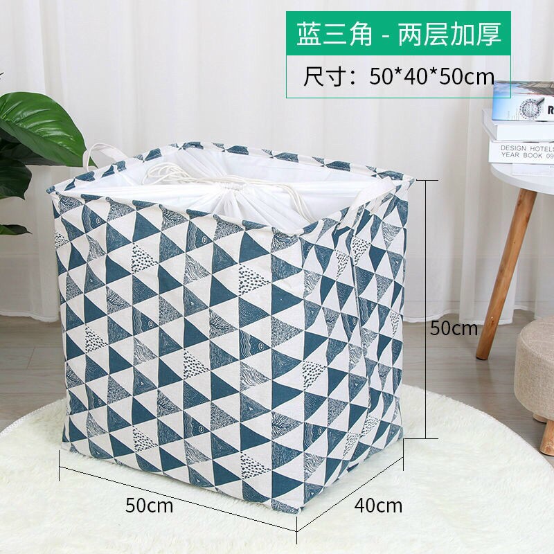 Túi giỏ đựng quần áo bằng vải cỡ lớn 100L đến 200L - Túi đựng chăn màn đa năng washday có thể gấp gọn vintage xinh xắn