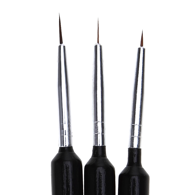 Bộ 3 cọ vẽ trang trí móng tay Monja 9 / 11 / 14mm chuyên dụng