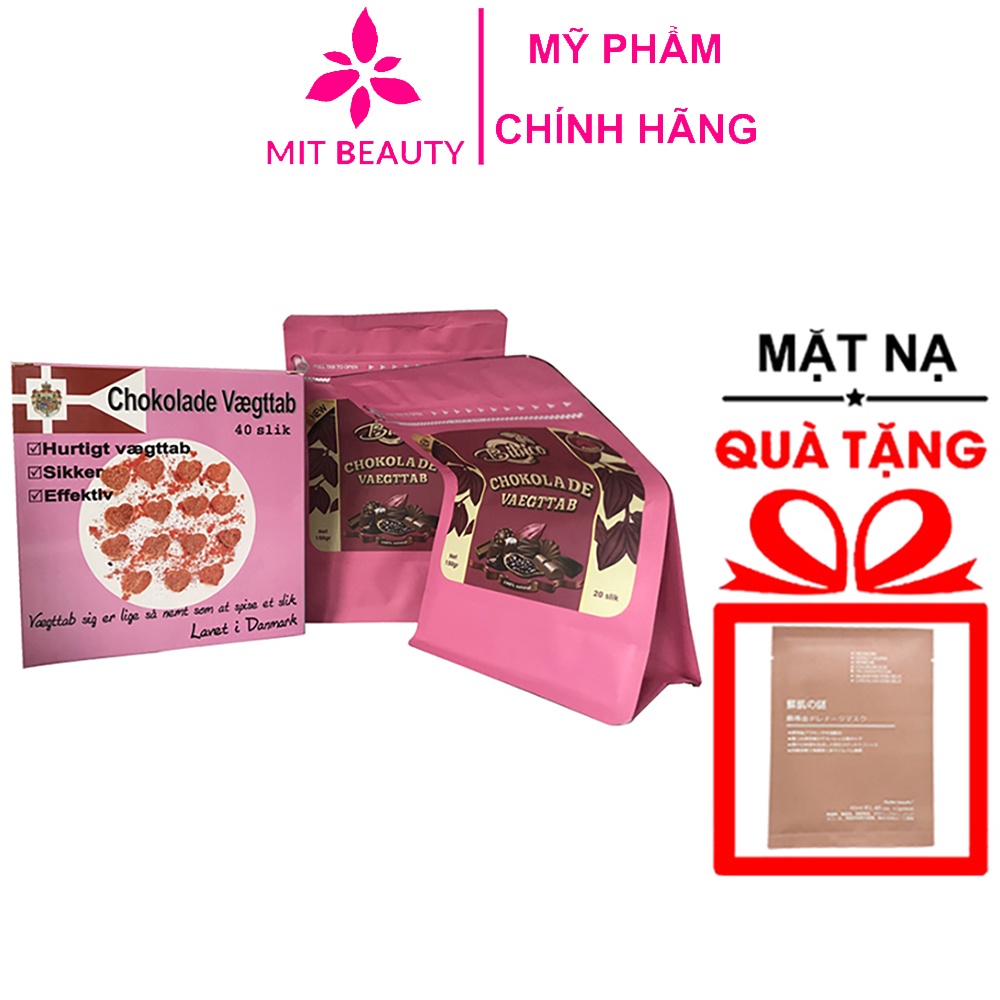 Socola giảm cân Đan Mạch, Kẹo socola giảm cân Đan Mạch Chokolade Vægttab hỗ trợ giảm cân hiệu quả Mit Beauty hộp 40 viên