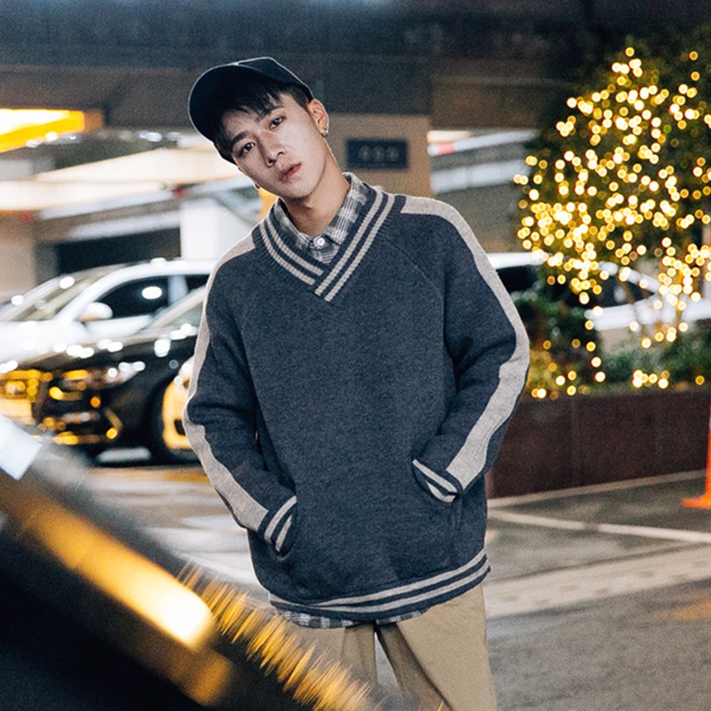 Áo khoác/Áo len nam, cổ chữ V, chui đầu, dễ kết hợp, phù hợp cho mùa thu, cập nhật xu hướng thời trang, mẫu mới nhất | BigBuy360 - bigbuy360.vn