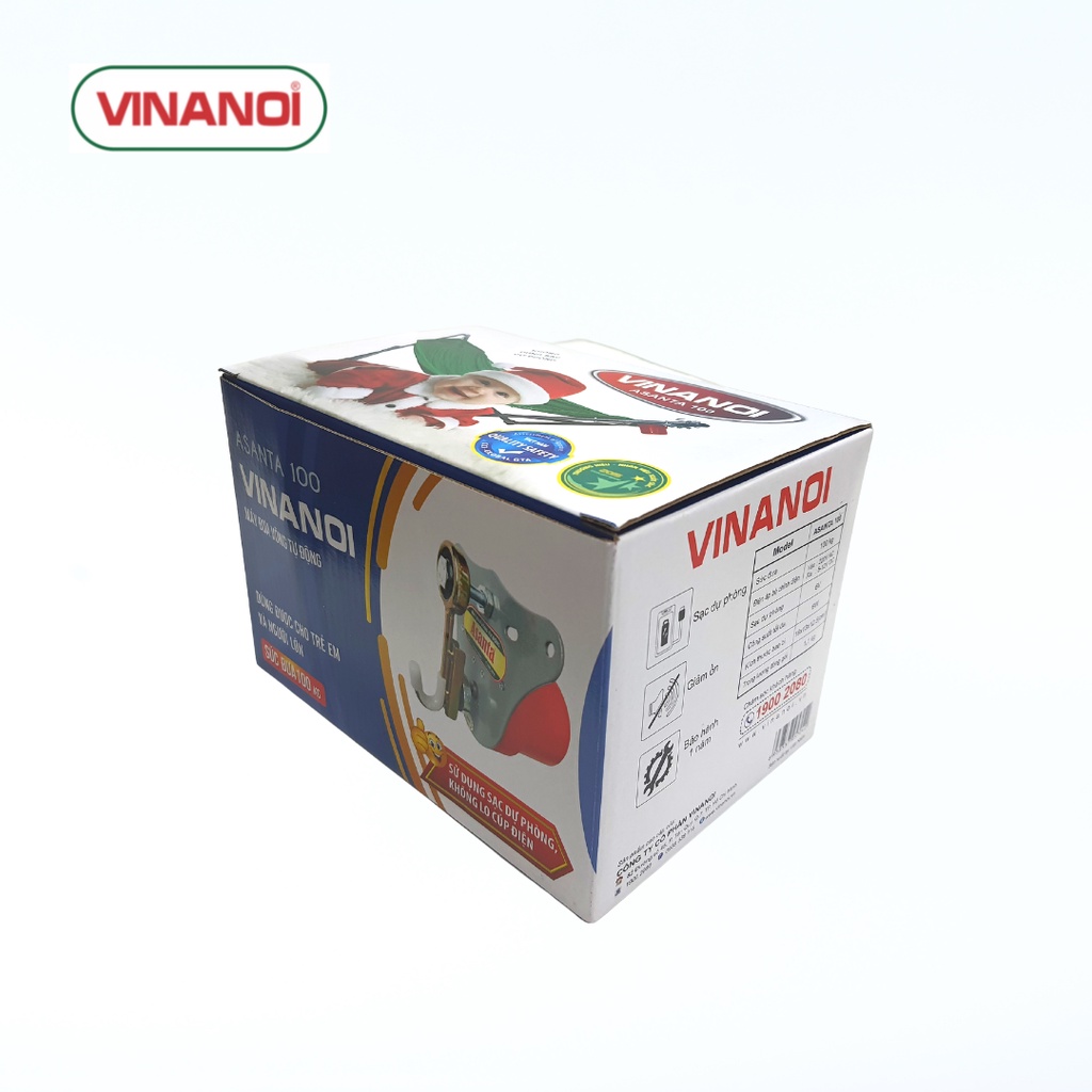 Máy Đưa Võng Tự Động Cho Bé Vinanoi Asa100 - Sức Đưa 100kg, Dùng được pin sạc dự phòng khi cúp điện
