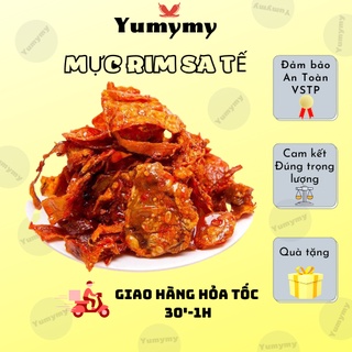 Khô mực nguyên con rim sa tế sốt chua cay, thực phẩm ăn liền Yumymyfood