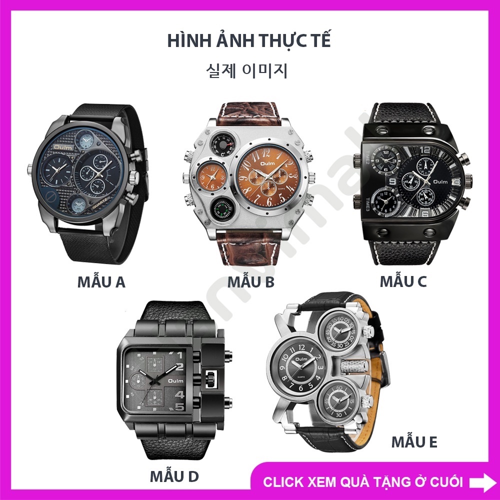 Đồng hồ đeo tay kiểu dáng OULM máy thạch anh có nhiệt kế và la bàn unisex hàng nội địa Trung đẹp