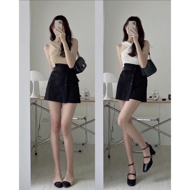 Chân váy hai da mùa hè có quần trong hàng Quảng Châu