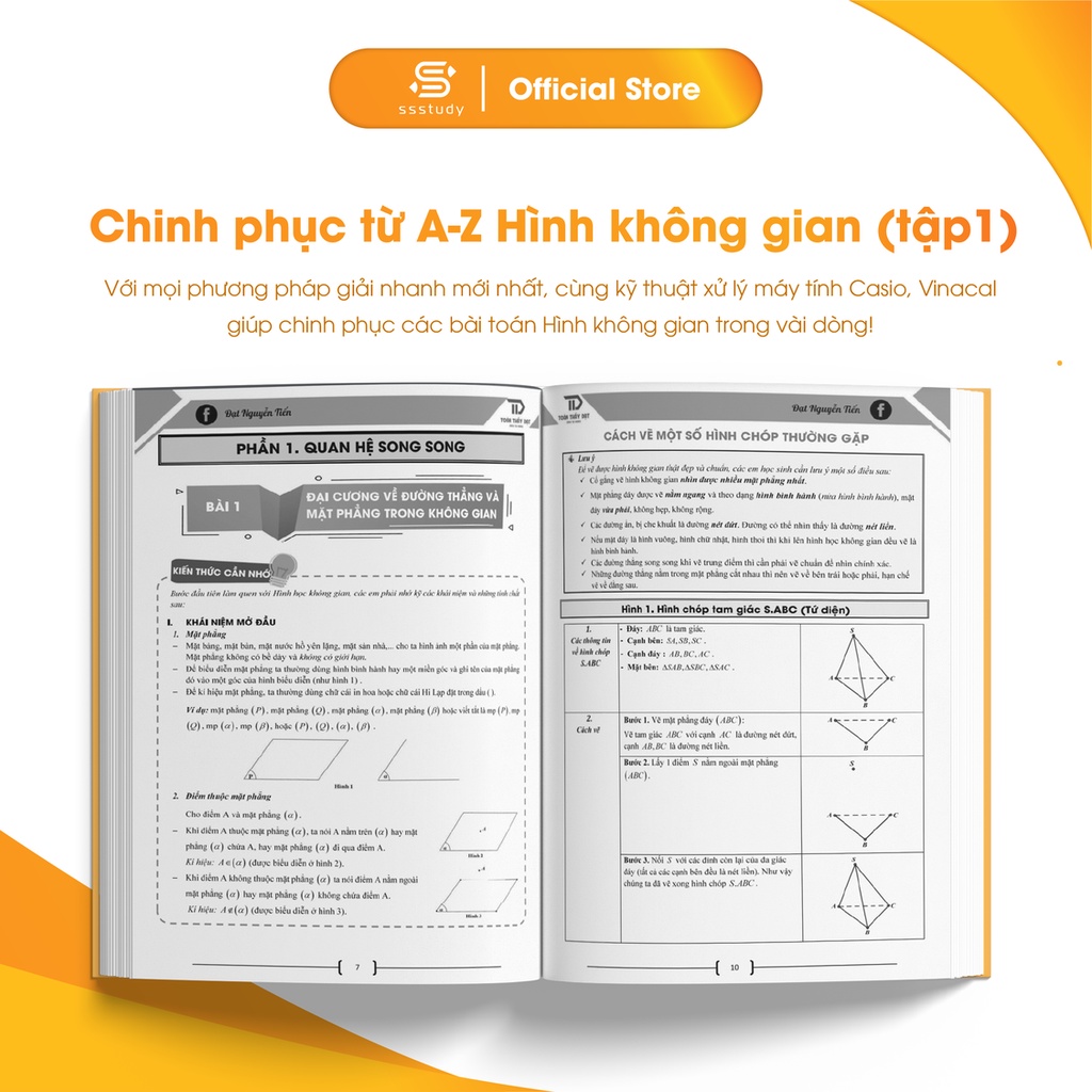 Sách Chinh phục từ A-Z Hình không gian biên soạn bởi thầy Nguyễn Tiến Đạt - Tập 1 (Lớp 11)