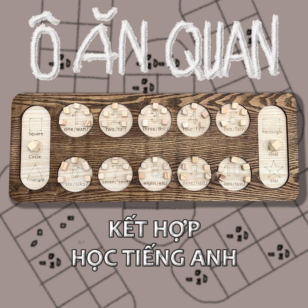 [Tặng Bộ Hạt Gỗ Dự Phòng] Trò Chơi Dân Gian Ô Ăn Quan Đồ Chơi Boardgame Bằng Gỗ Tiện Lợi Và Bổ Ích