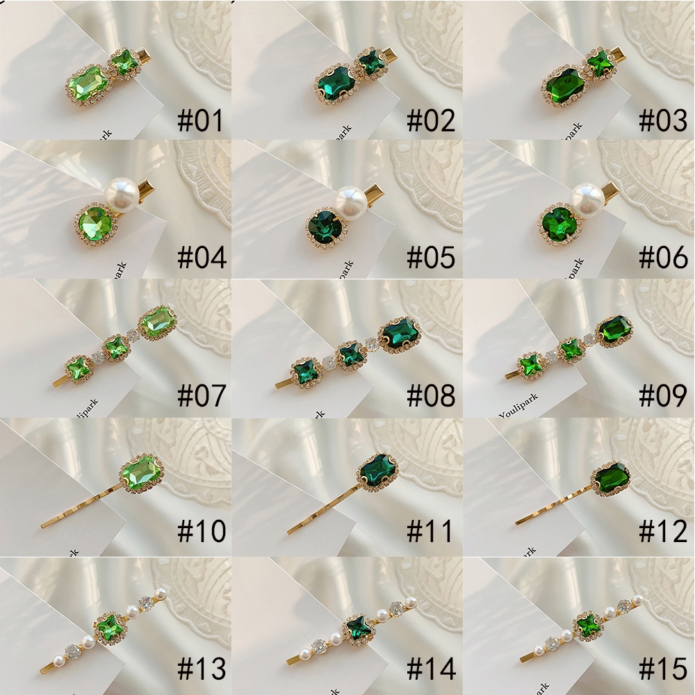 Kẹp Tóc Đính Ngọc Lục Bảo Cho Nữ