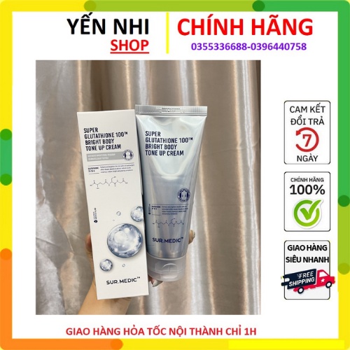 Kem Dưỡng Trắng Da Toàn Thân Sur Medic Super Glutathione 100 Bright BODY Tone Up Cream - SUR.MEDIC