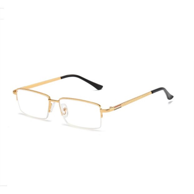 Kính lão thị viễn thị TITAN gọng màu vàng gold doanh nhân KV5PUNIQUI nửa viền hàng Nhật cao cấp tặng hộp và khăn
