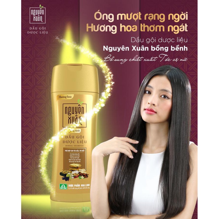 [Chính hãng] Dầu gội dược liệu Nguyên Xuân Bồng bềnh 200ml - Ngát hương hoa, phù hợp cho da đầu dầu