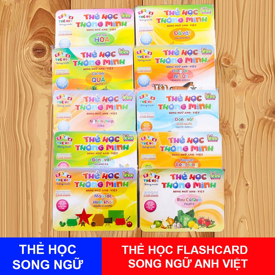 Thẻ Học Thông Minh Song Ngữ Flash Card Chủ Đề Động Vật Hoang Dã Cho Bé