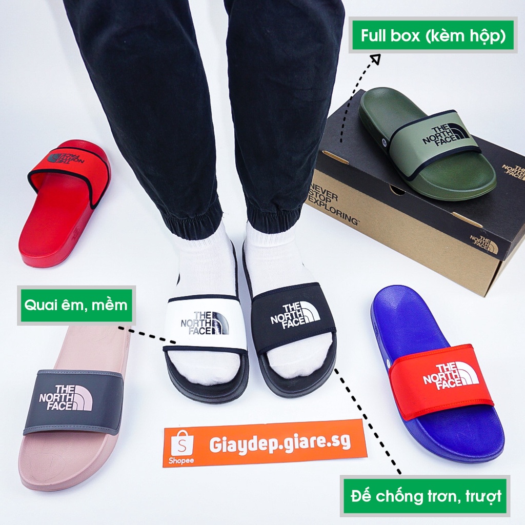 Dép The North Face quai ngang nam nữ  - phối màu đen trắng thời trang unisex