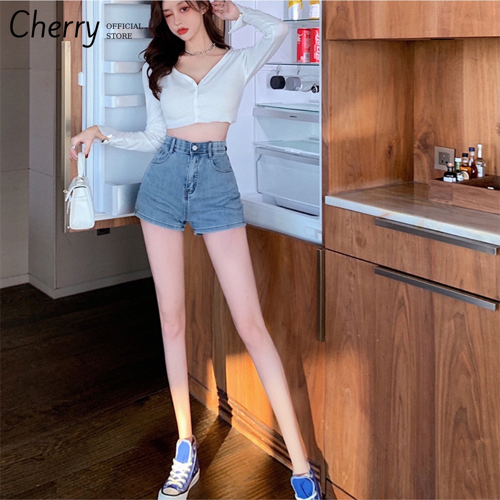 Quần jean ngắn thời trang phong cách Hàn Quốc cho nữ - T045