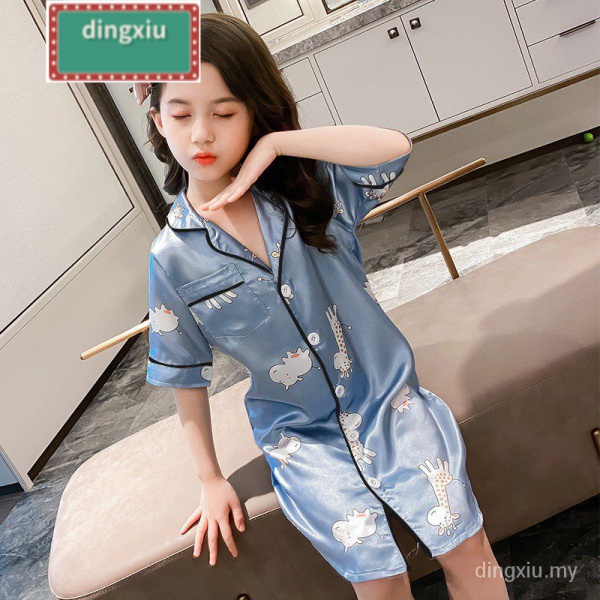Đầm Ngủ In Hoạt Hình Rayon Thời Trang Mùa Hè Cho Bé Gái 4-14 Tuổi Se7en