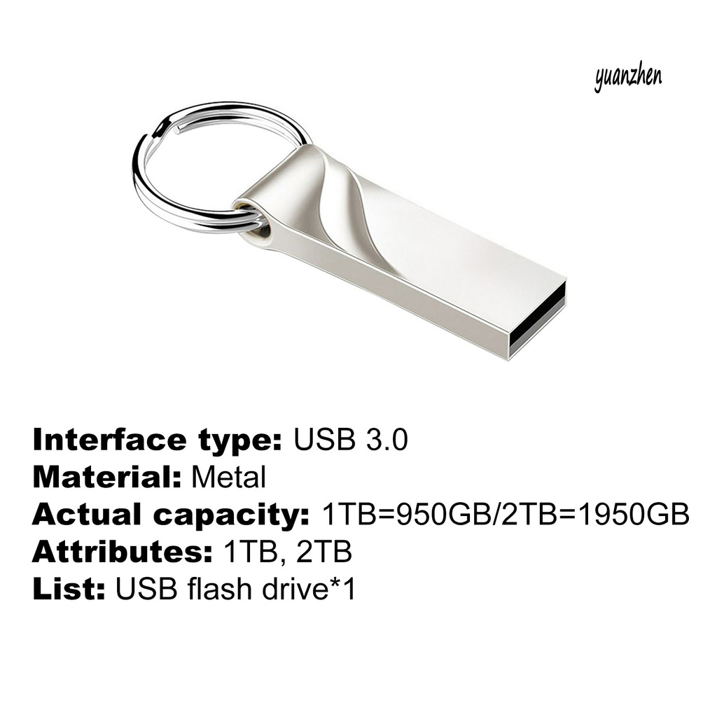 Usb 3.0 Dung Lượng 1 / 2tb Bằng Kim Loại Có Móc Khóa | BigBuy360 - bigbuy360.vn
