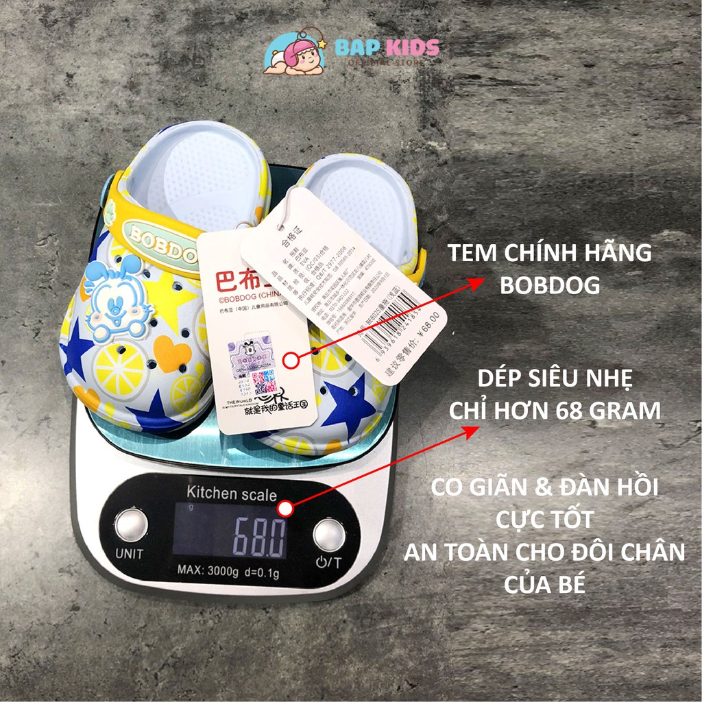 Dép cho bé BOBDOG Dép sục cho bé trai bé gái siêu nhẹ chống trơn trượt chính hãng BD6