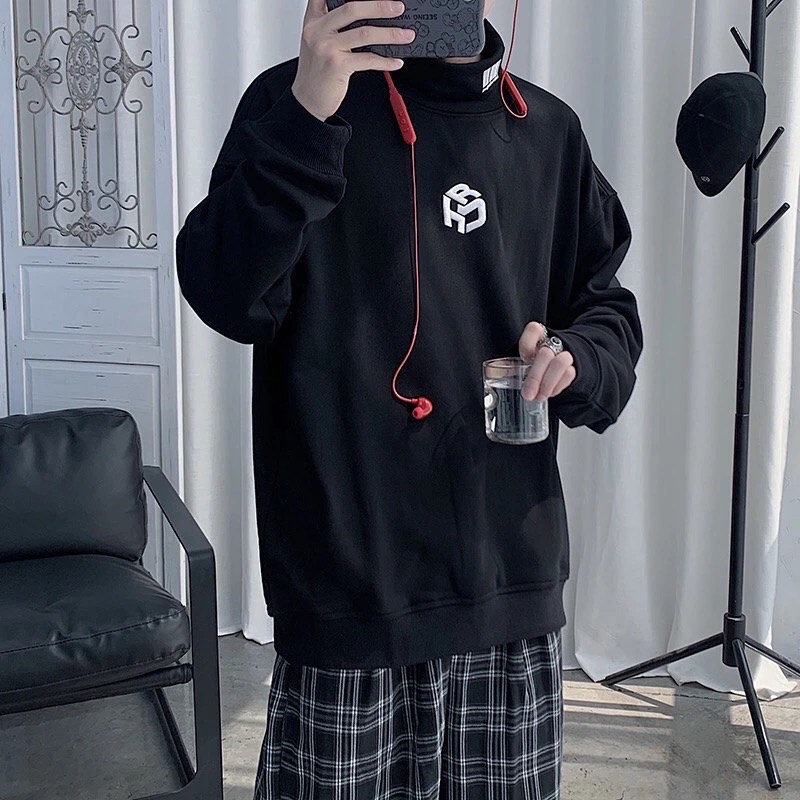 [ Mã 12FASHIONSALE1 giảm 10K đơn 50K ] 🎉Áo Sweater Cổ Cao Dáng Rộng Thời Trang Hàn Quốc Dễ Phối Đồ | BigBuy360 - bigbuy360.vn