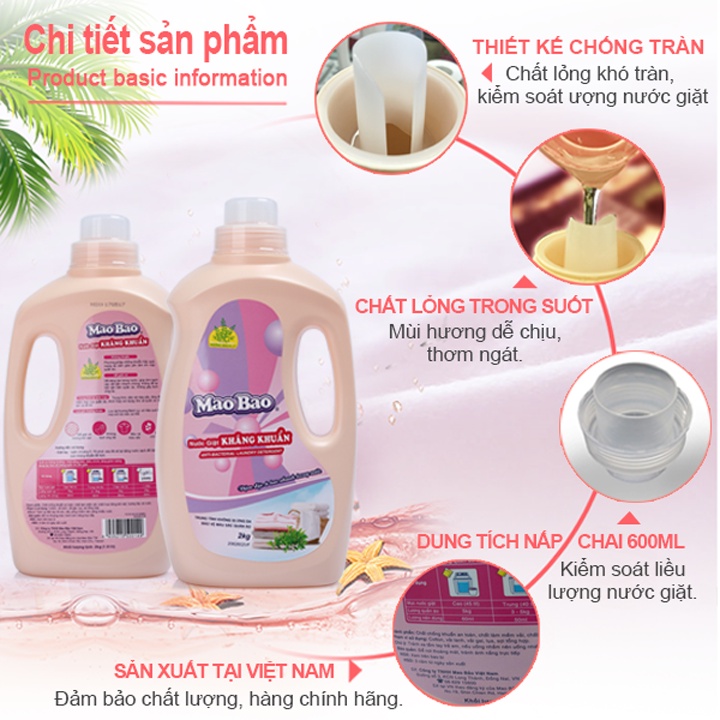 Nước Giặt Quần Áo Kháng Khuẩn Mao Bao 500g