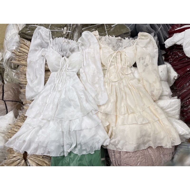 Váy Voan Tơ Hai Lớp Chun Lưng