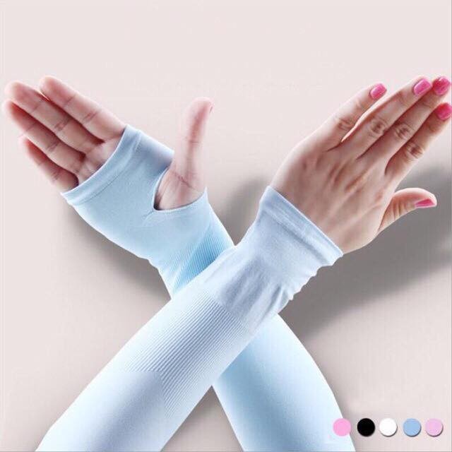 Găng tay chống nắng Hàn Quốc xỏ ngón  Let's Slim đi chơi, đi xe máy ,chống nắng hiệu quả(màu ngâu nhiên)