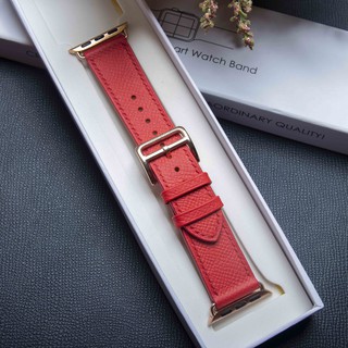 Dây Da Apple Watch - Da Epsom Đỏ Cờ