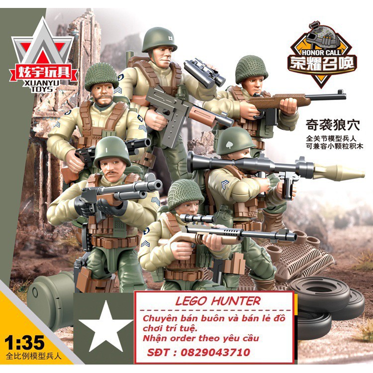 Mega Bloks Army Combo 6 Lính Mỹ trong WWII