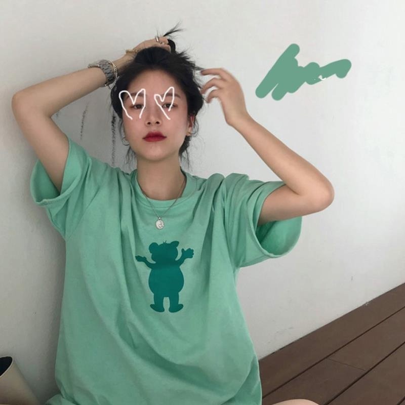 Áo Thun Tay Ngắn Dáng Rộng Phong Cách Thời Trang Hàn Quốc Dành Cho Nữ