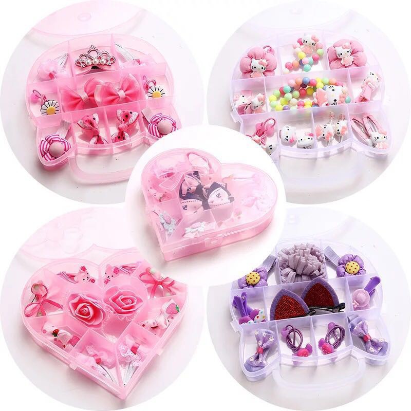 Set phụ kiện nhiều kiểu màu sắc dễ thương cho bé gái