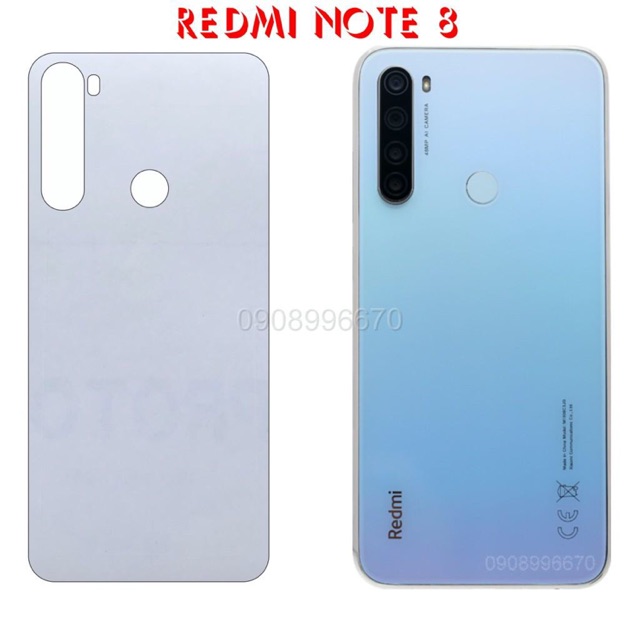 Miếng Dán Lưng Xiaomi Redmi Note 8 Decal Trong Nhám Chống Vân Tay