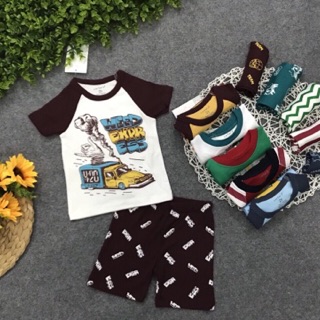 Set 4 bộ tay ngắn bé trai