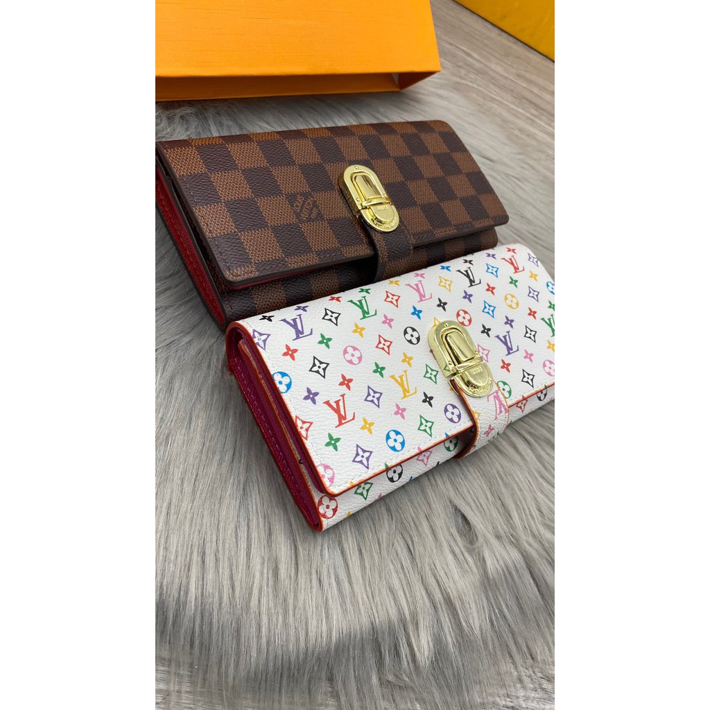 VÍ NỮ CẦM TAY  LV189 KHOÁ SẬP NẮP GẬP CÀI FULLBOX HÀNG SẴN SHIP GRAB