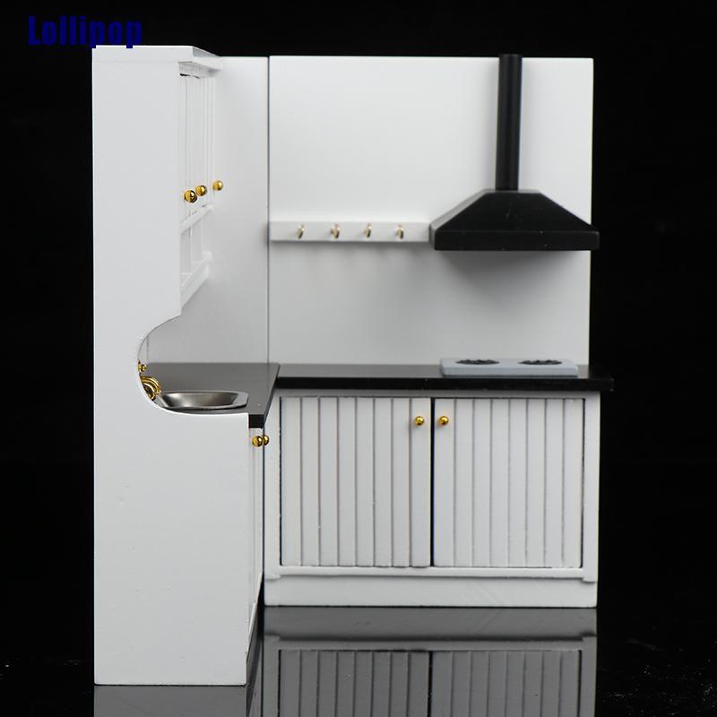 Bộ đồ chơi nhà bếp bằng gỗ tỉ lệ 1: 12 trang trí nhà búp bê