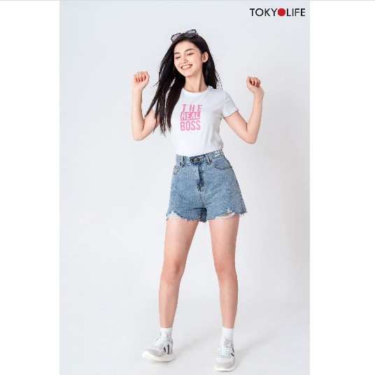 Áo T-Shirt Nữ TOKYOLIFE cổ tròn ngắn tay I9TSH523I