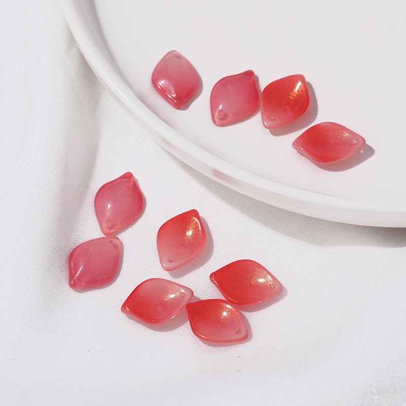 (5 cái)Cánh hoa lily thủy tinh 13*19mm, Nguyên liệu làm trang sức cổ trang, Nguyên liệu diy
