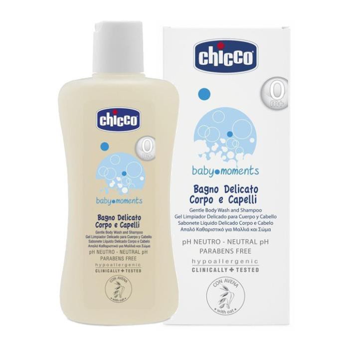 Sữa tắm gội chiết xuất Yến mạch 0M+ Chicco 200ml/500ml (CHÍNH HÃNG) CHO BÉ