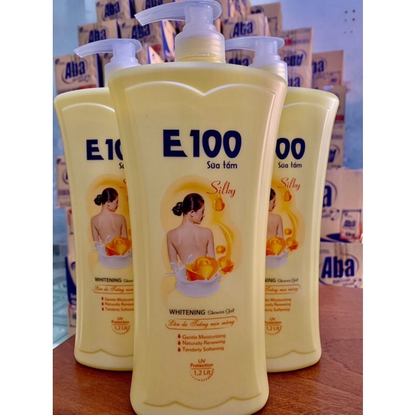 Sữa Tắm dưỡng trắng da E100 Silky 1200ml