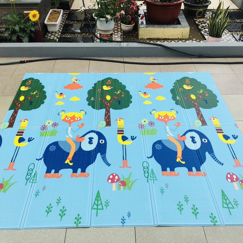 (Dày 10mm) Thảm xốp Xpe cho bé 2 mặt khổ 2m*1,8m chiếu xốp trải sàn chống trơn trượt