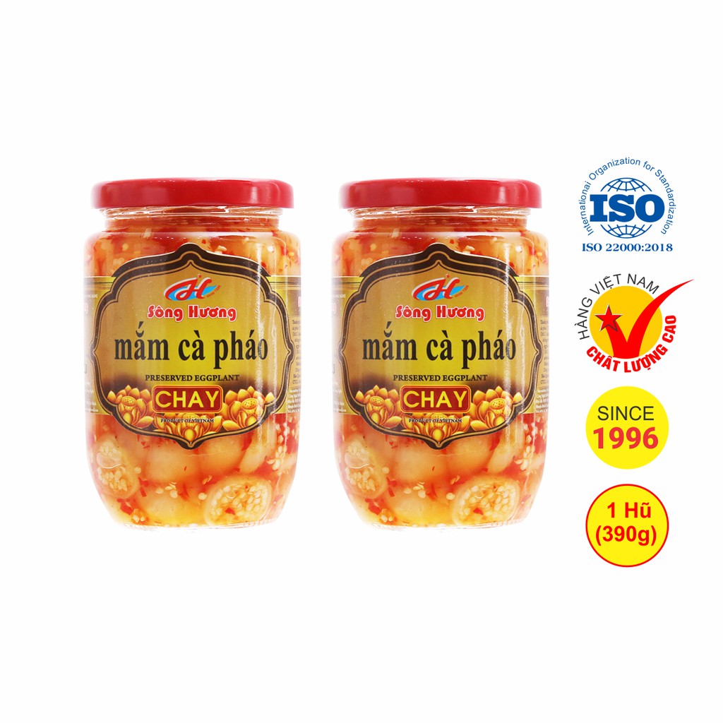 2 Hũ Mắm Cà Pháo Chay Sông Hương Foods Hũ 390g - Ăn kèm cơm , bún , phở , mì tôm , ăn vặt , thịt nướng