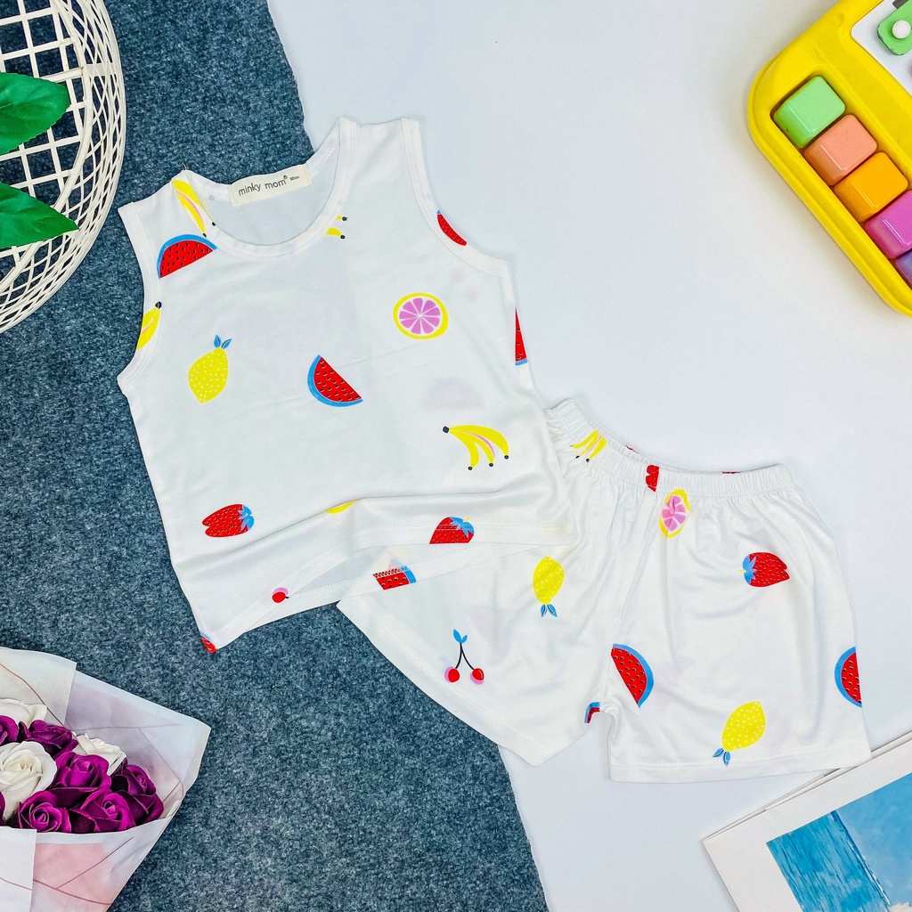 [BÉ 8-20KG] Đồ bộ thun lạnh minkymom mặc hè cho bé họa tiết trái cây mát mẻ - BLTC