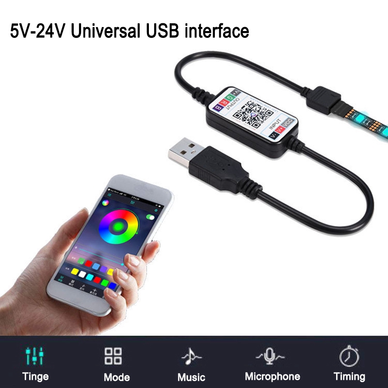 Bộ Điều Khiển Dây Đèn Led Rgb Không Dây Bluetooth 4.0 5-24v