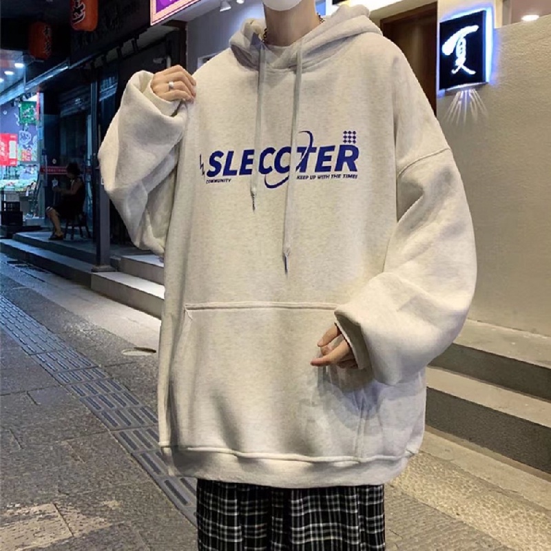 Áo Hoodie Dáng Rộng In Chữ Phong Cách Nhật Bản Thời Trang Cho Nam Và Nữ Size M-5XL