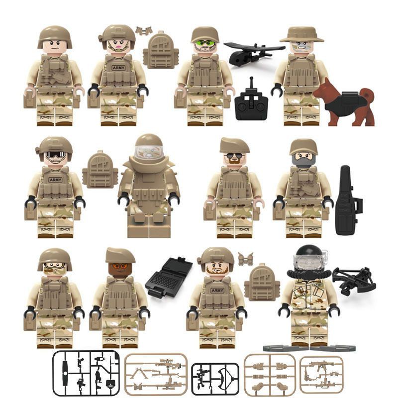 mô hình lego quân đội lính đánh thuê SWAT cao cấp sự lắp giáp rèn luyện trí thông minh full phụ kiện