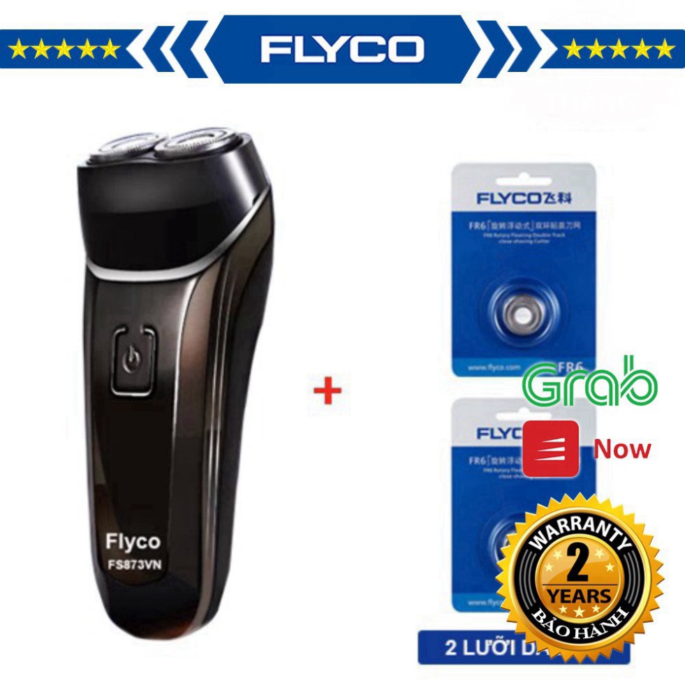 [Combo] Máy Cạo Râu Flyco 2 Lưỡi Kép Kháng Nước FS873VN & 2 Lưỡi Dao FR6 Hàng Chính Hãng  AK FM