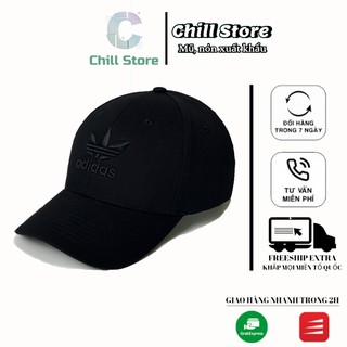 Nón đen mũ lưỡi trai Adi.das logo đen thêu tinh tế Free Size Full hộp