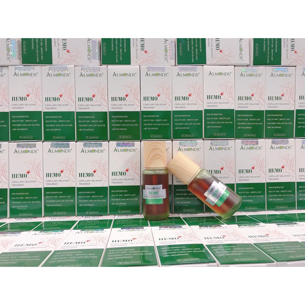 Dung dịch Hemo đào thải corticoid cho da giãn mao mạch, nám máu Almonds
