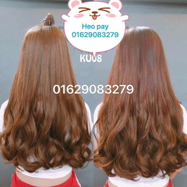 Tóc giả kẹp xoăn, tóc kẹp chữ u, mã ku08
