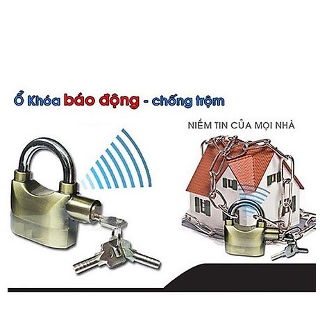 Ổ khóa báo động chống trộm, chống cưa, khoan, không trầy xước. Cồng khóa cứng, không gỉ sét, chống cắt.[Tuấn Yến]